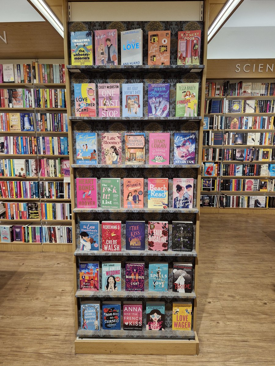 Feeling the summer heat this weekend? Come check out our wall of romance! Perfect holiday reads or a bit of spice to brighten your day, something for everyone! #romance #romancebooks #spice #romantic