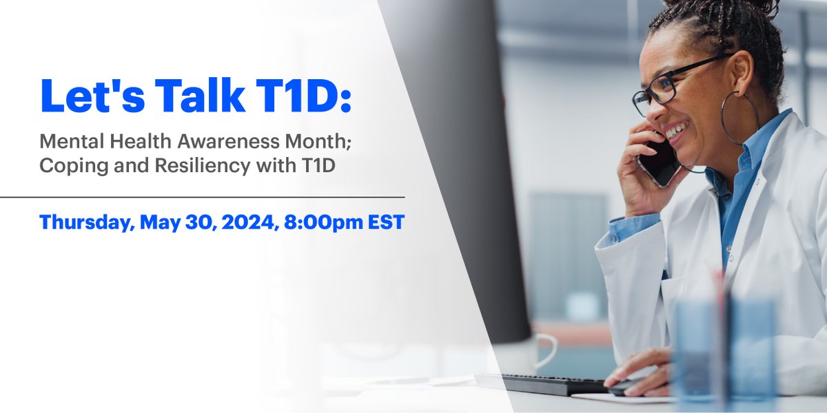 As part of our ongoing Let’s Talk T1D Education Series and as part of Mental Health Awareness Month, this virtual event will provide a brief overview of JDRF’s Mental Health strategy, and a session on mental health living with a chronic disease. ow.ly/U7GV50RwFHa