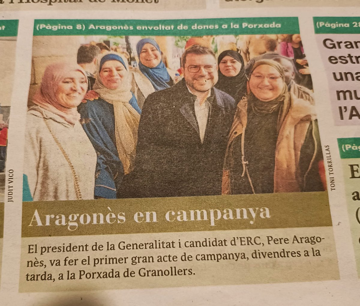 Quan el president de la generalitat, es fa una foto, i no saps si ha anat de viatge al nord d'Àfrica, o és a Catalunya fent campanya electoral, tenim un problema gravíssim.