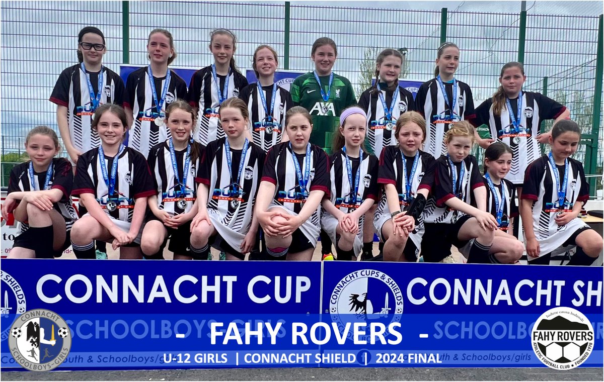 ConnachtYouth's tweet image. 🔵⚪ CONNACHT FINALS 2024 ⚪🔵

🛡️ U-12 Girls Shield Final

⚽ Fahy Rovers 1-1 Castlebar Celtic
Castlebar Celtic on [3-2] on pens, aet

#connachtSHIELDs 👏`