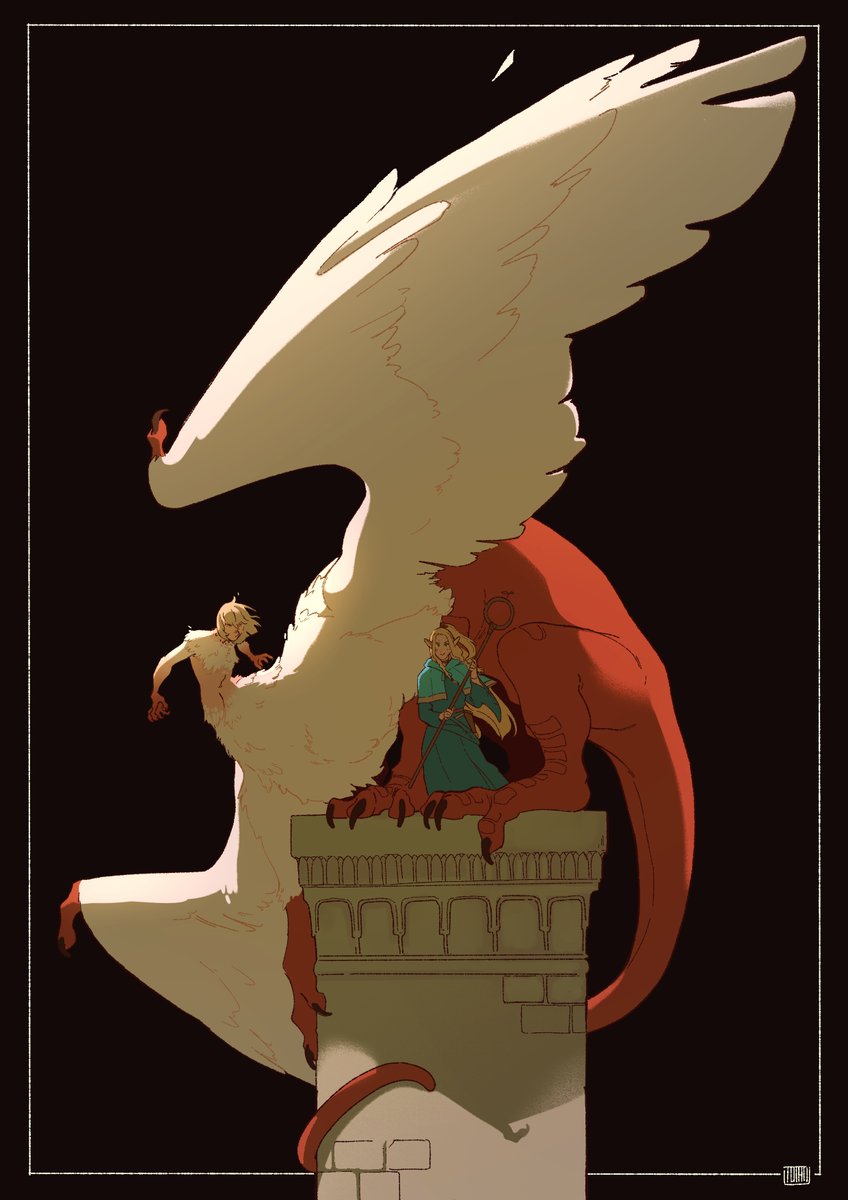 Just a dragon protecting her treasure 😌✨
 #falin #marcille #dungeonmeshi