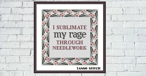 I sublimate my rage needlecraft funny quote cross stitch pattern tangostitch.wordpress.com/2024/05/03/i-s… 
#crossstitchpattern #crossstitch #needlecraft #stitching #embroiderywatch