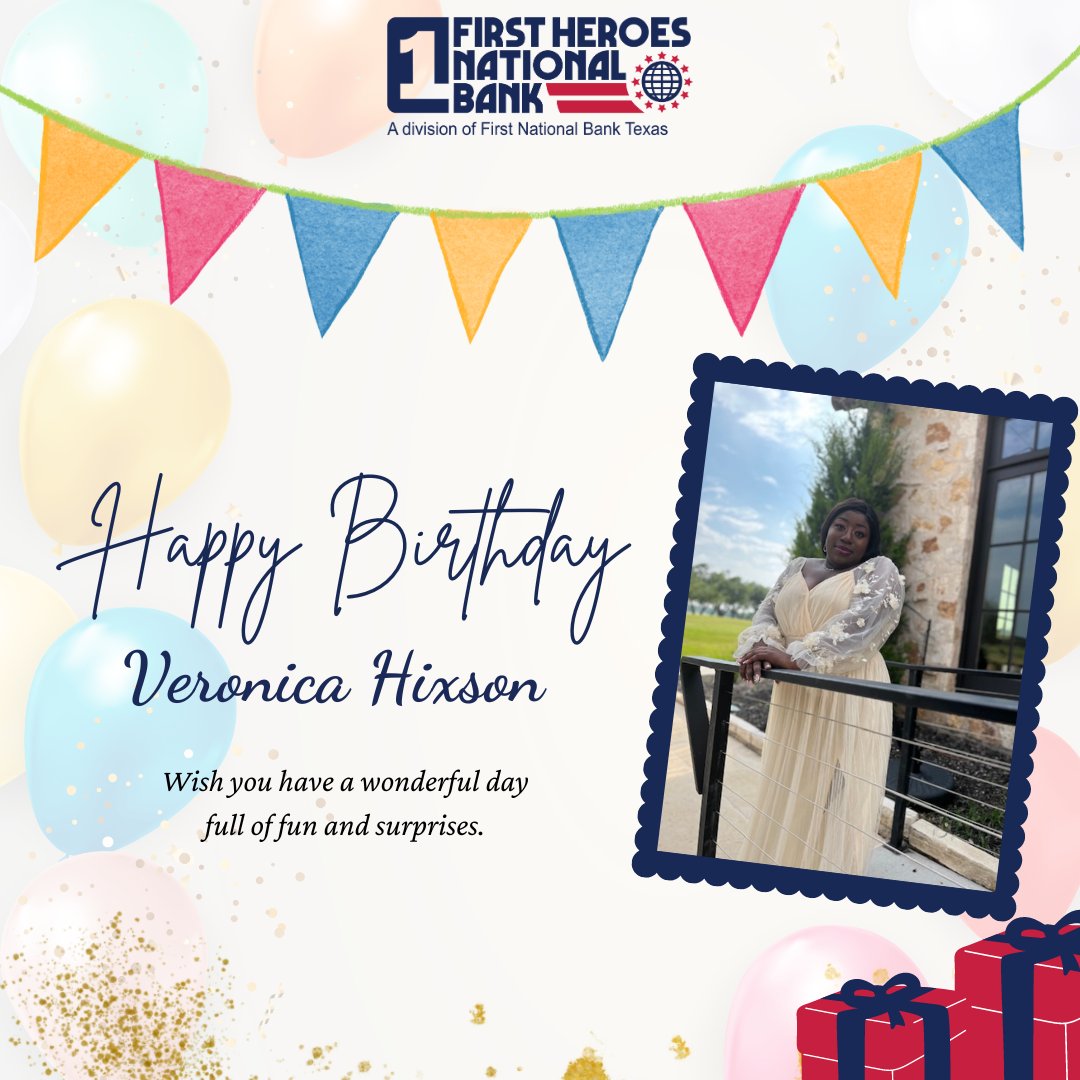 Happy Birthday Veronica! Wishing you a day filled with joy, laughter & unforgettable moments. Thank you for being a valued part of our journey! 🎂🎈 
#Servingthosewhoserve #fhnbtx #Firstheroes #happybirthday #celebratingyou #birthdayjoy #teamcelebration #grateforyou