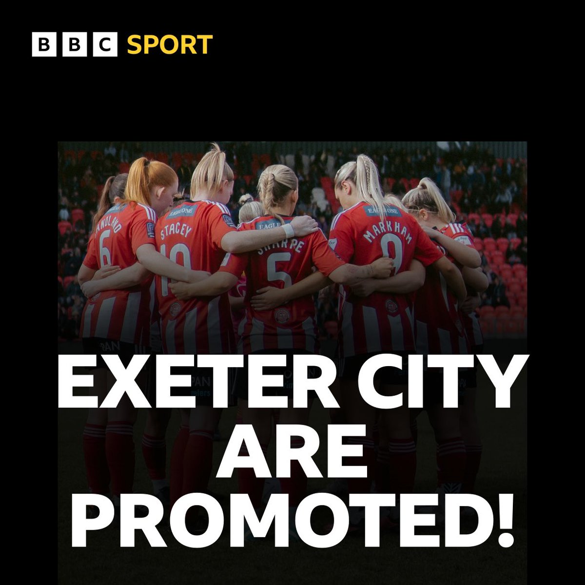 🎉 EXETER CITY WOMEN ARE PROMOTED 🍾 

They’re Division 1 South West Champions!!!🔝

The Grecians have drawn 1-1 at home to Bournemouth to clinch promotion on the final day! 

Hear all the reaction right now on <a href="/BBCDevon/">BBC Devon</a> 📻 

#ecfc