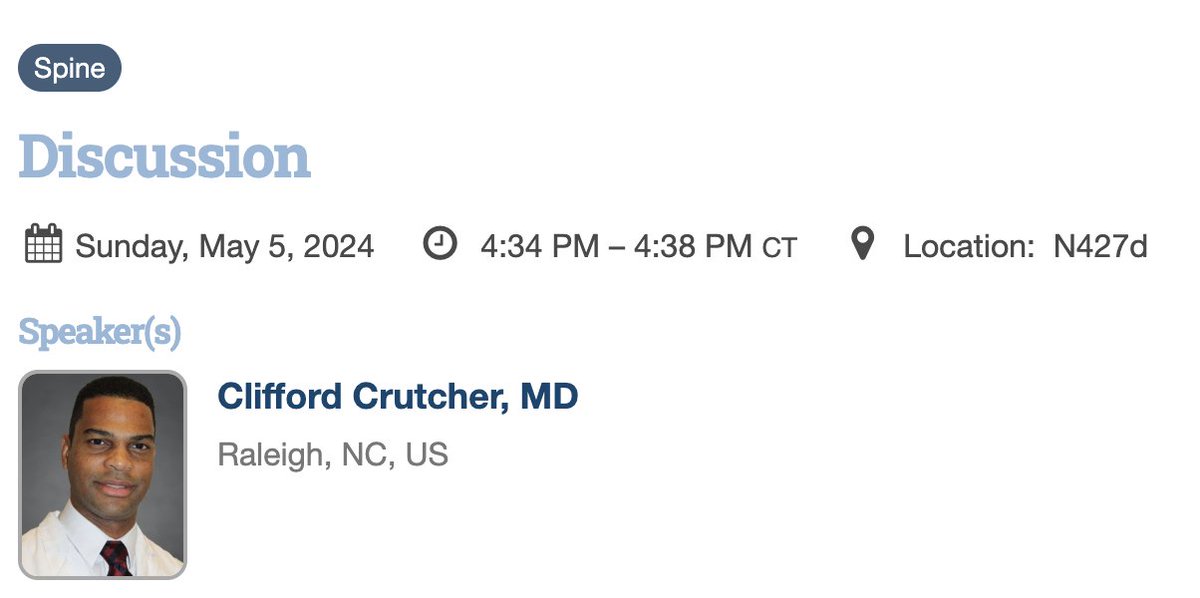 We would like to highlight some of the great work being presented TODAY at #AANS2024! Check out Dr. Clifford Crutcher presenting in N427d! #WhatMatters #nsgy