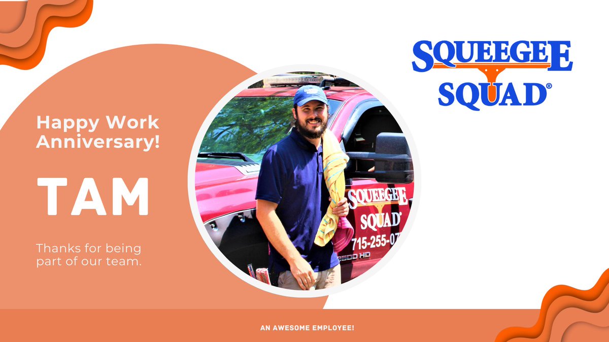 Happy work anniversary to Tam, our Lead Technician & Sales Representative!🎉 We appreciate Tam's leadership & customer interactions! Cheers to more success!⭐ Apply here: bit.ly/ssww-hiring
#workanniversary #squeegeesquad #thankful #employeeappreciation