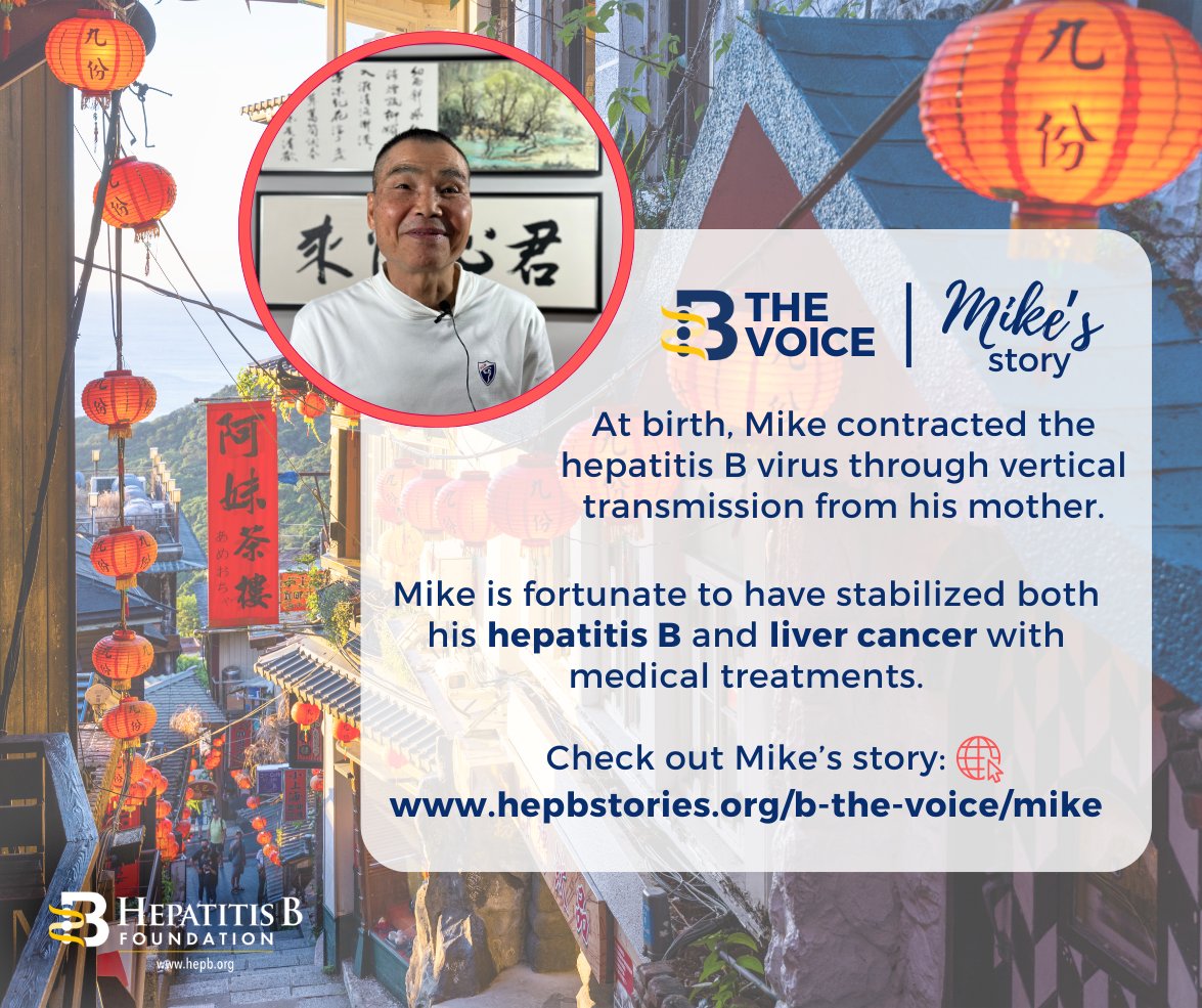 At birth, Mike contracted #hepatitisB through vertical transmission from his mother. He is fortunate to have stabilized both his #hepB and #LiverCancer. Mike’s story 👉 hepbstories.org/b-the-voice/mi… 

🔊Hepatitis B can be prevented & controlled. Learn more ➡️ hepb.org/research-and-p…