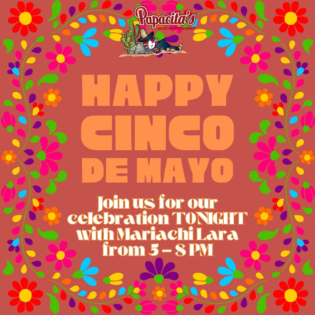 Join us for the fiesta today as we celebrate Cinco de Mayo!
#LongviewTX | #LongviewTexas | #Papacitas