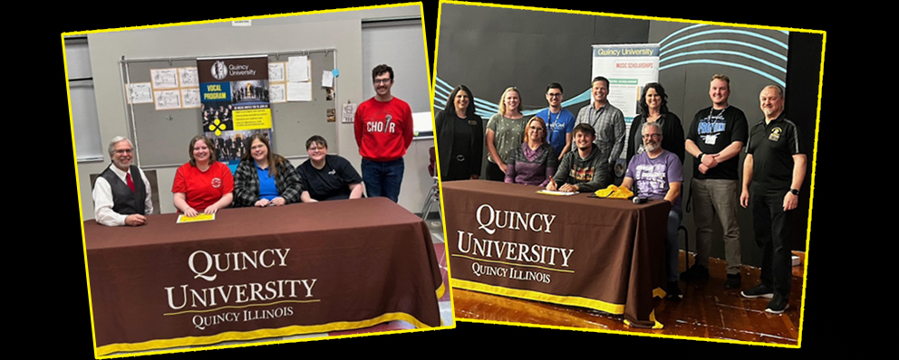 The Quincy University Music Department awarded two high school students the four-year, full-tuition Virtuoso Music Scholarship. quincy.edu/qu-music-progr…