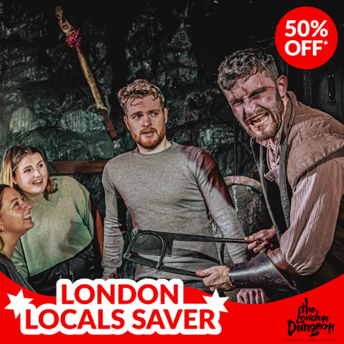 Looking for a fun local day out? Enjoy HALF PRICE entry to the London Dungeon, simply for just being a local traitor! Dare to enter the depths of the Dungeon this summer! This offer is valid from April 22nd - May 19th 2024. londondungeon.visitlink.me/5uAsnS