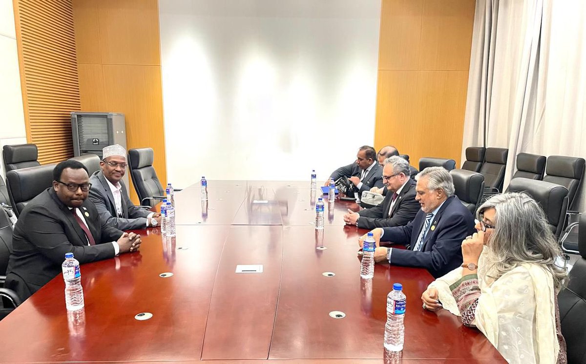 Deputy Prime Minister and Foreign Minister Mohammad Ishaq Dar @MIshaqDar50 today met with Deputy Prime Minister of Somalia, Salah Jama in Banjul, The Gambia. They discussed further strengthening Pakistan-Somalia bilateral ties with special focus on trade, economic cooperation…