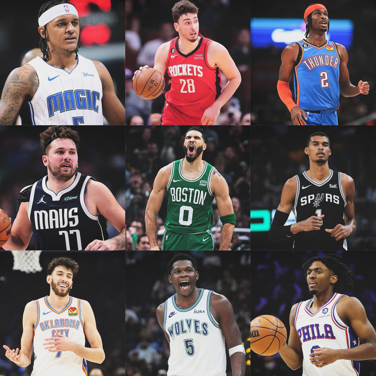 La cantidad de talento Sub-26 que hay en la NBA:

Wembanyama (19)
Banchero (21)
Sengun (21)
Edwards (22)
Chet (22)
Wagner (22)
Mobley (22)
Cunningham (22)
Ball (22)
Maxey (23)
Zion (23)
Haliburton (24)
Morant (24)
Doncic (25)
Shai (25)
Young (25)
Tatum (26)

El futuro ya llegó...