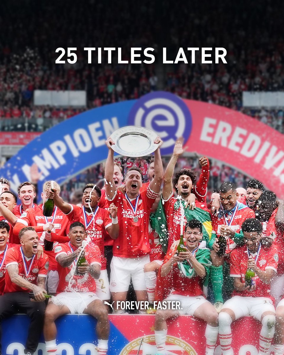 Quarter century of greatness 🏆 @PSV Congratulations to our Dutch champion, winning it for the 2️⃣5️⃣th time. #ForeverFaster