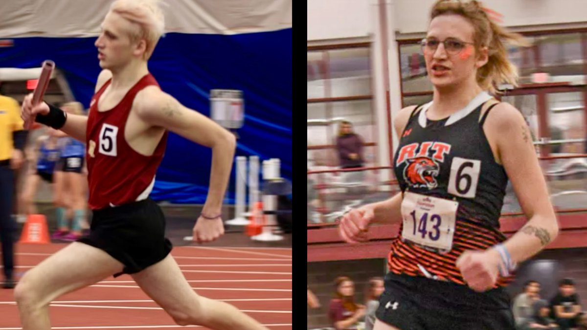From Loser to Winner. Secret? Identify as a woman. Camden Schreiner (now Sadie) set the @RITtigers 200 and 300-meter women's records in Dec + Jan. This weekend Schreiner shattered the 400m women's record. If he ran in the men's race he would have finished LAST by 2 seconds.