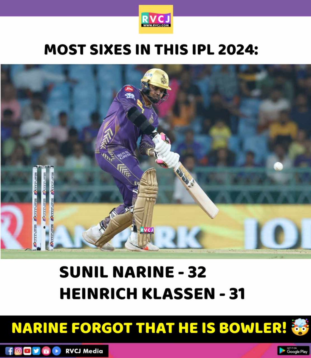 Most sixes
#sunilnarine #heinrichklaasen