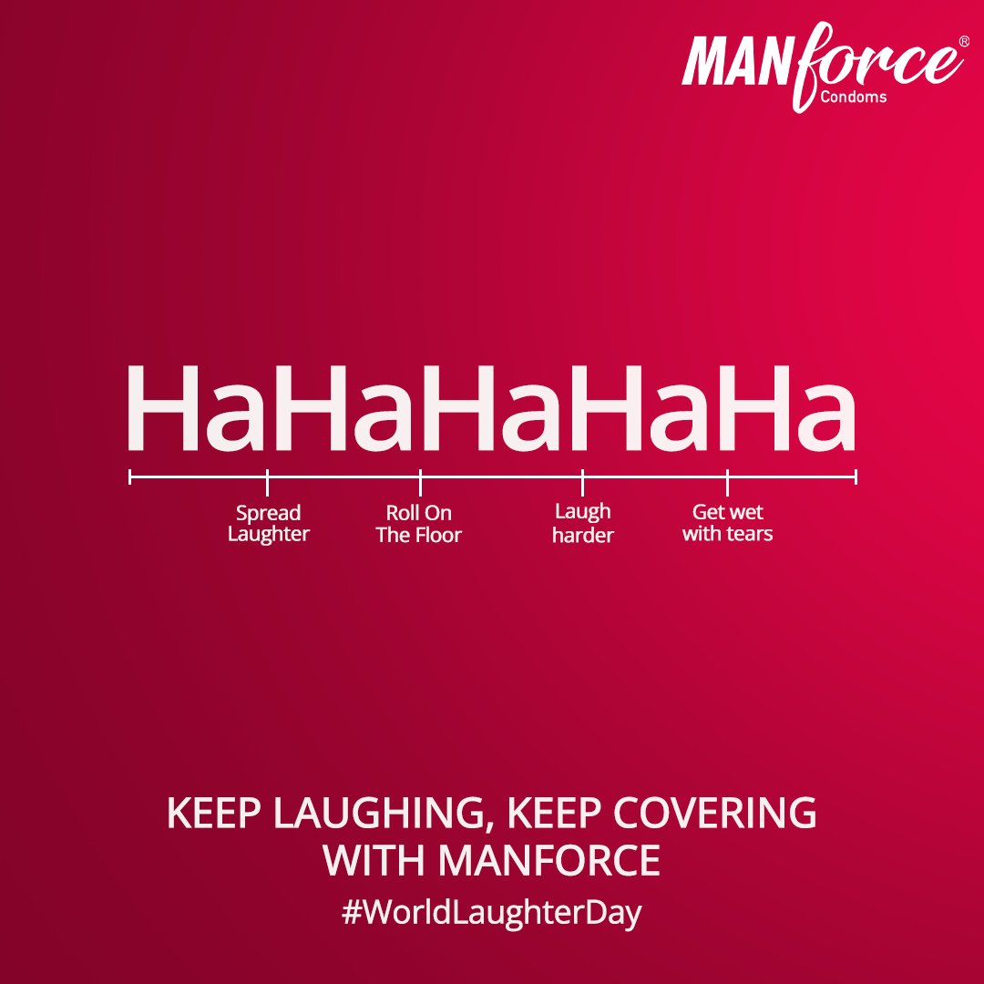 Celebrate #WorldLaughterDay with Manforce and keep the giggles going strong.

#Manforce #ManforceCondoms #Topical #TopicalPost #FlavouredCondoms #IndiasNo1CondomBrand