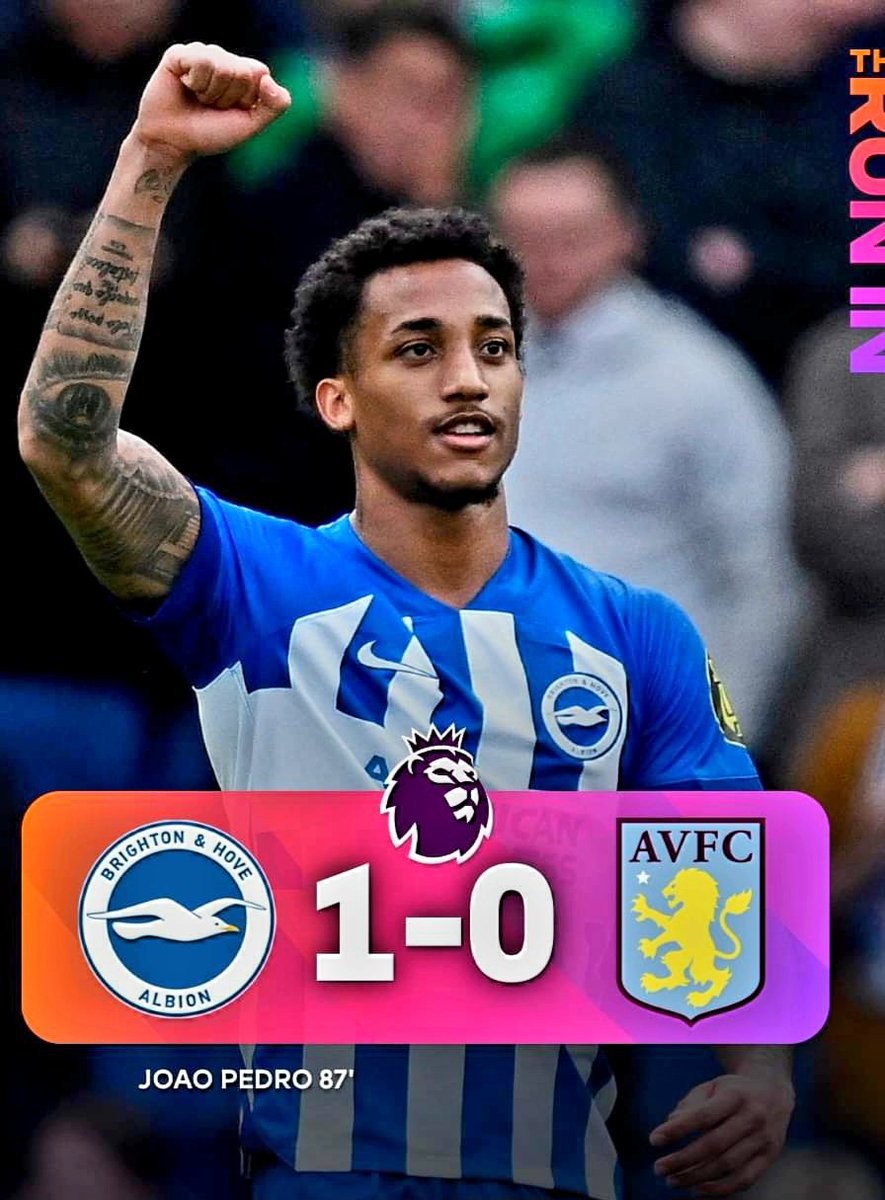 FT Brighton 1 - 0 Aston Villa
Joao Pedro #BHAAVL