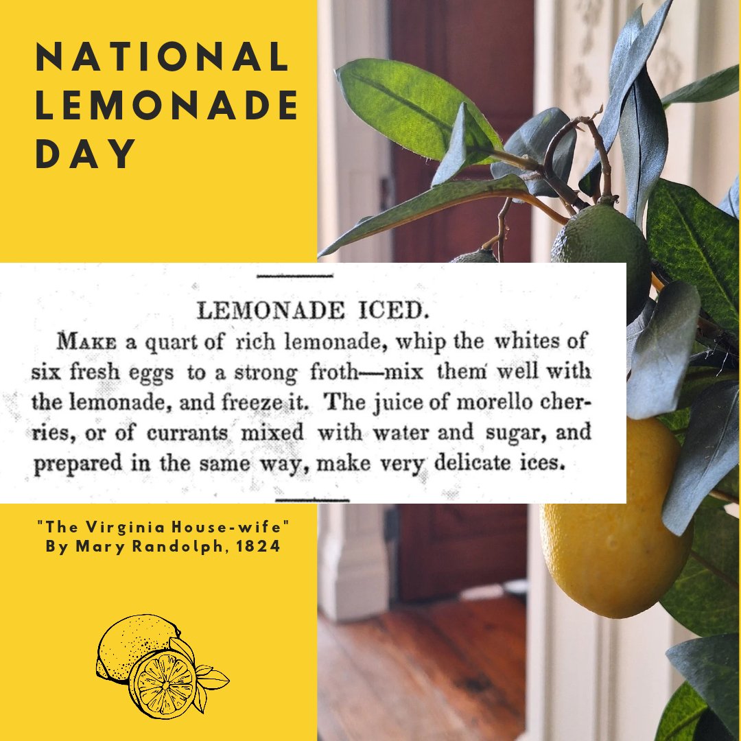 Does anything say 'spring' more than a neighborhood lemonade stand? Check out this recipe from 1824 for iced or frozen lemonade. Sounds refreshing! 🍋 

#lemons #lemonade #historicrecipes #historicfoodways #housemuseum