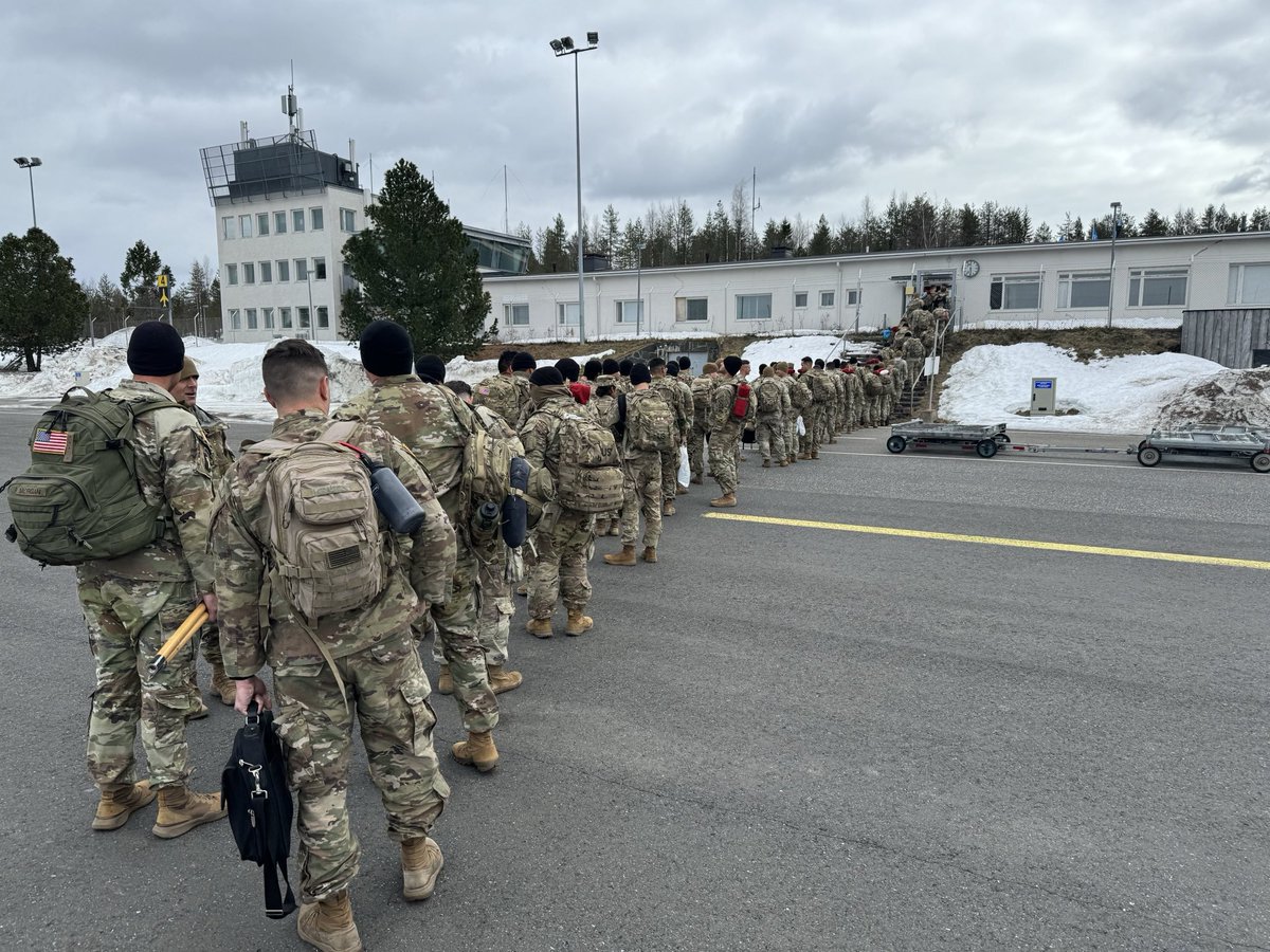“We go where others dare not go in the heat or cold of snow!” Soldiers from @3_10MTNPatriots arrived in Finland from Louisiana to begin exercise Northern Forest in support of #ImmediateResponse24, that aims to strengthen our alliance. Together we are #StrongerTogether