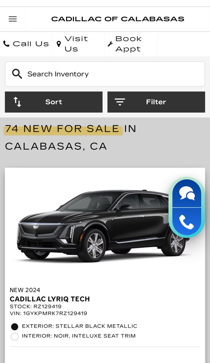 Went by Cadillac of Calabasas, CA on Friday & they have dozens of Lyriqs parked up against the freeway, 74 in stock 😳😳