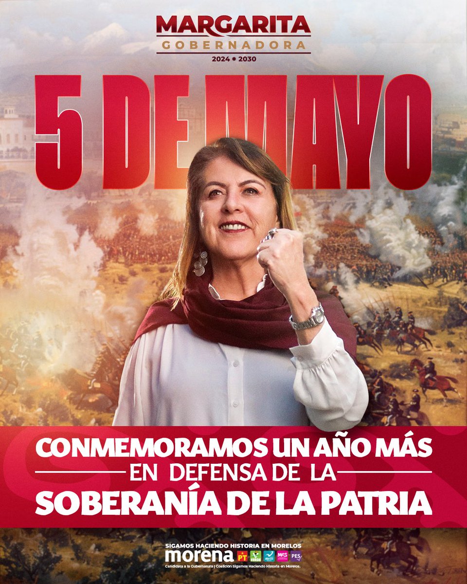 Este 5 de mayo conmemoramos una lucha histórica por la libertad y la soberanía del pueblo mexicano. Recordemos que el poder del pueblo trasciende fronteras y desafía la opresión. ¡Que la voz de la justicia y la igualdad resuene hoy y siempre! #MargaritaGobernadora