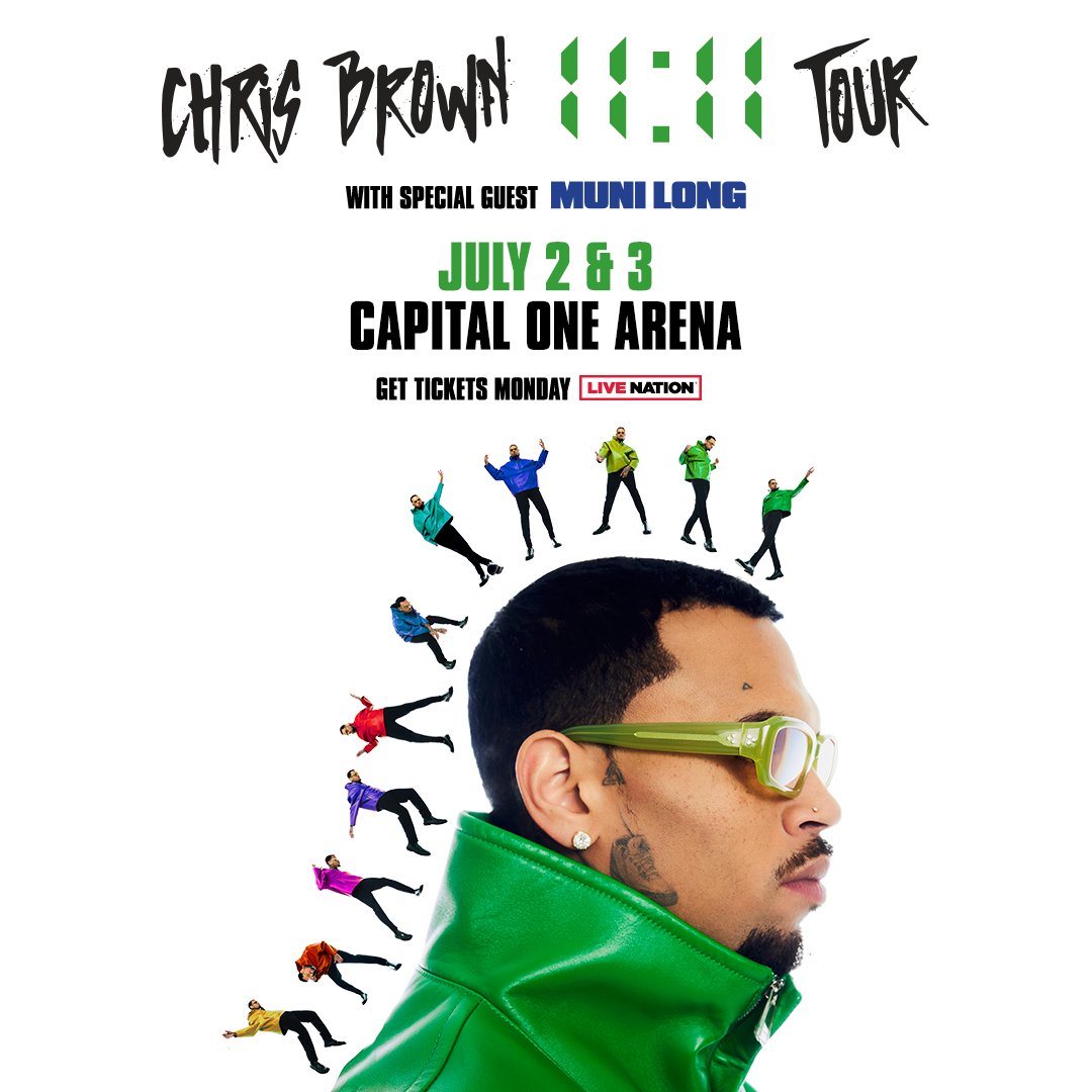 Join us in wishing @chrisbrown a very Happy Birthday! 🥳💚 Tickets are on sale now to see Chris Brown's 11:11 Tour at Capital One Arena on July 2 & 3 🎟️: bit.ly/4c57CdH