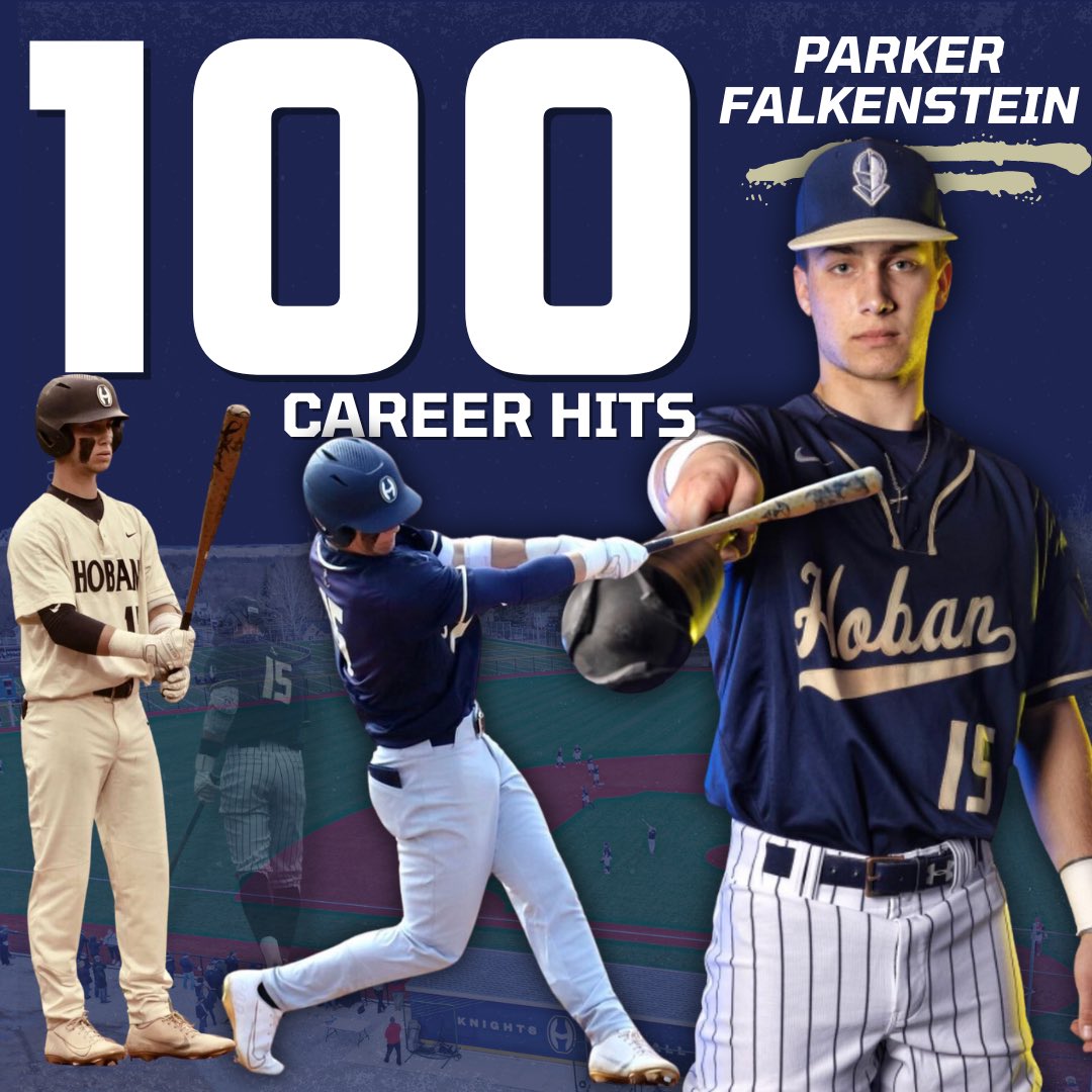 🚨 MILESTONE 🚨 The game takes care of those who do things the right way! Congratulations to Parker Falkenstein on getting his 100th career hit at Hoban! One of the best to EVER do it in the Knight Uniform!