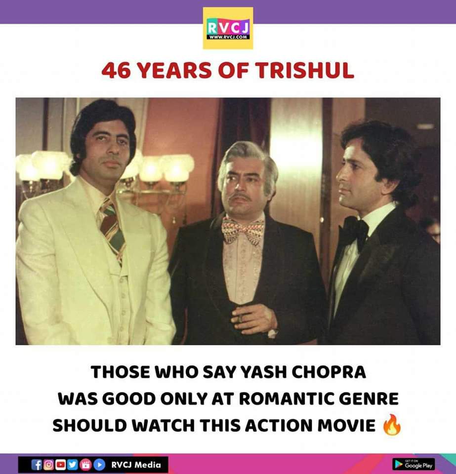 46 years of Trishul
#trishul #amitabhbachchan #sanjeevkumar #shashikapoor