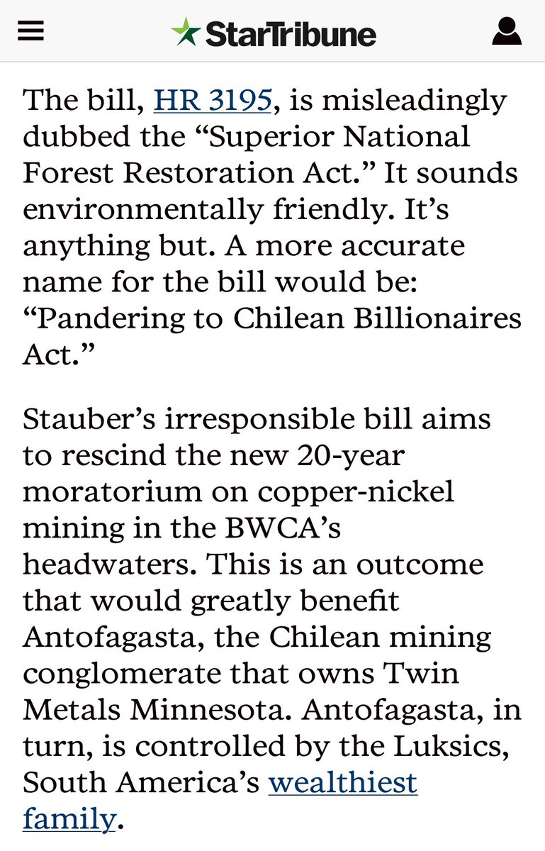 #PPPPete in #Mn08 has never seen a polluter’s donation he wouldn’t take.

Link below and read the whole @StribOpinion 

Screenshots for those that don’t want to.

#MnLeg #MnGOP #DFL

1/