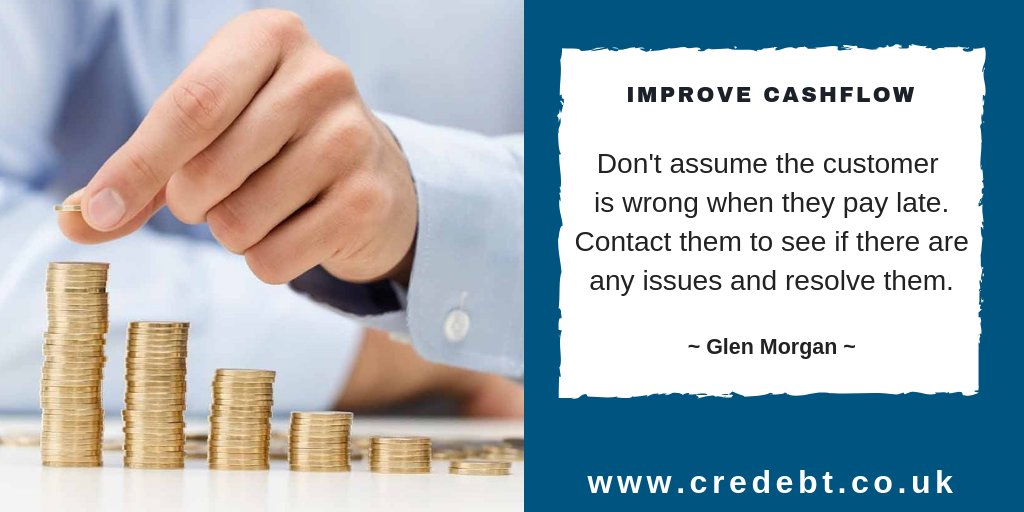 Don't always assume the customer is wrong when they're paying late. Contact them to see if there is a problem and resolve it quickly. More tips here: bit.ly/2LRXOM2 #debttips #cashflow #creditcontrol