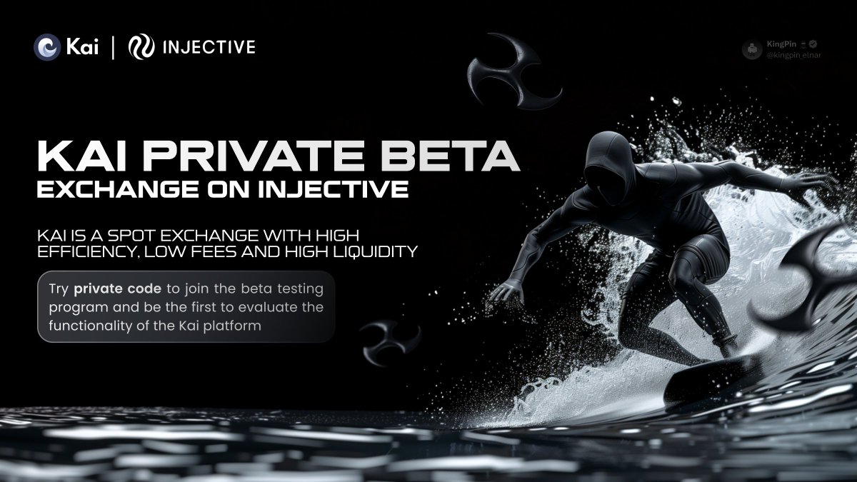 Have you heard that the spot exchange - @KaiExchange_, which has high performance, low commissions and high liquidity, is being released on @injective❓ Don't miss your chance and get invitation code to become one of the beta testers of the Kai spot exchange. #KAI #BetaVersion