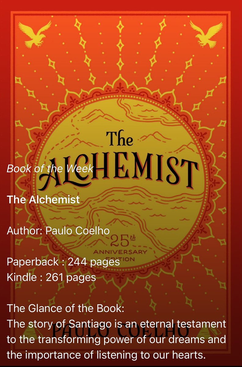 #bookoftheweek 
#Alchemist
#thealchemist
#book
#palinfo8