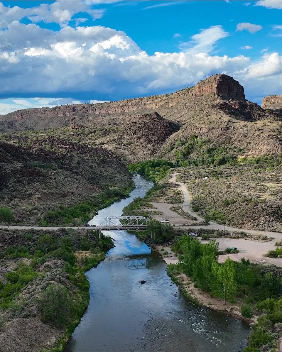 Photographer 📸 Elijah Rael, aka @elijahraelphotography_nm on Instagram - 'Taos Junction Bridge with the Rio Grande.'

#NewMexico #Pilar #roadtrip #daytrip #travel #nature #OptOutside #waterisprecious #weekendgetaway #flyfishing #RioGrande