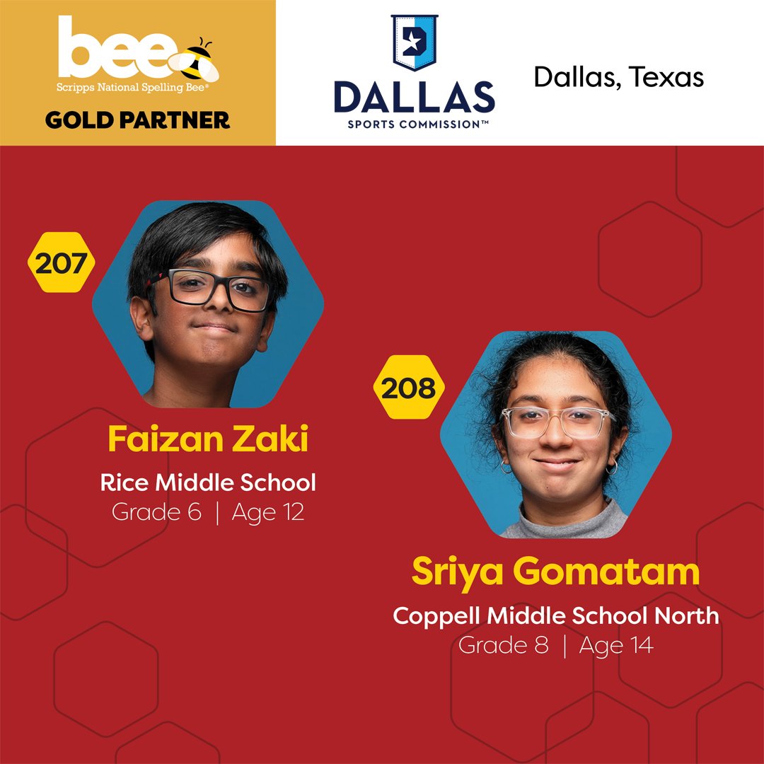 A Sunday shout out to Aanya, Reed, Angelo, Faizan and Sriya. We'll see you at the Bee in three short weeks! 🐝 #spellingbee A heartfelt thanks to our Regional Partners: @comissourian – Rotary Club of Corning, New York – Cumberland County Schools – @Dallas_Sports