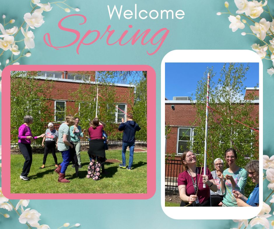 Sure signs of Spring - the trees and flowers are blooming on Misericordia's campus - the residents celebrating the beautiful weather by creating a traditional maypole! #MisericordiaCommunity #MisericordiaStrong