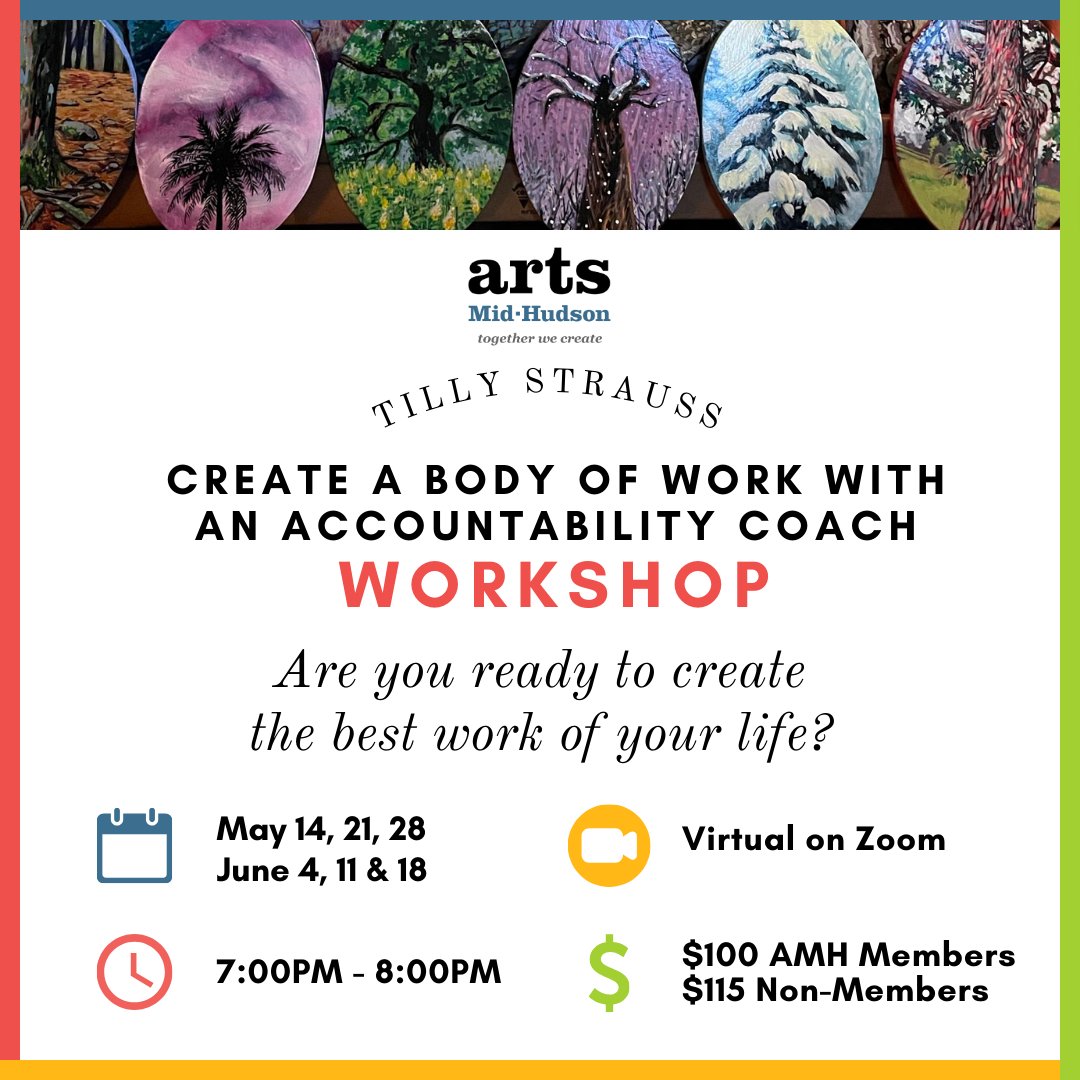 🌟 Are you ready to create the best work of your life? 🎨 Let Tilly Strauss be your accountability coach and guide you in manifesting your next masterpiece! 

For more information and to sign up click the link: tinyurl.com/2s4dffa3 ✨ 

#ArtsMidHudson #TogetherWeCreate