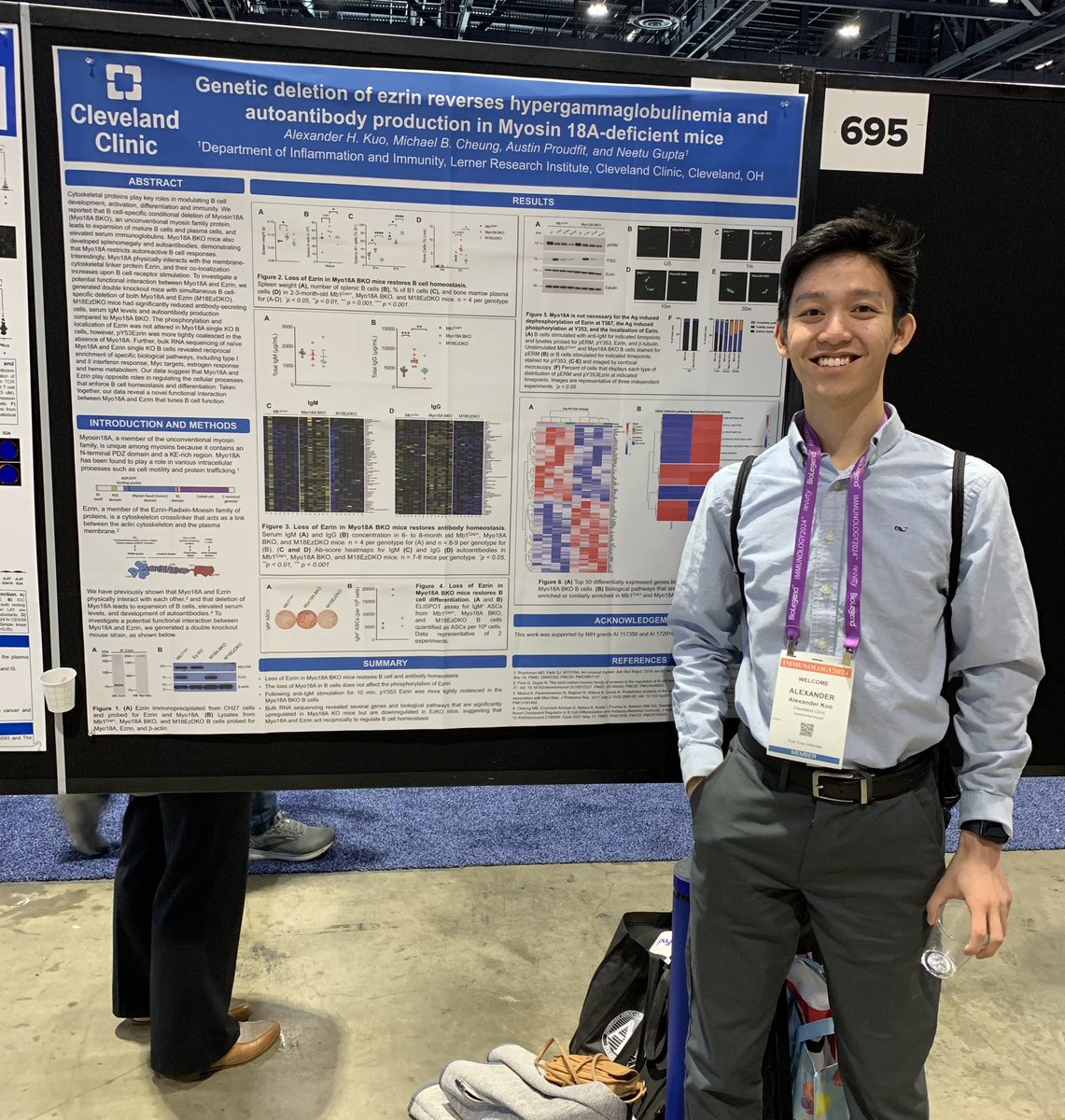 I had to miss @ImmunologyAAI this year but am represented by two very talented trainees @jaimebaldeonm and #AlexKuo @CCLRI who presented posters on their new findings on regulation of #BCell autoimmunity and development #AAI2024