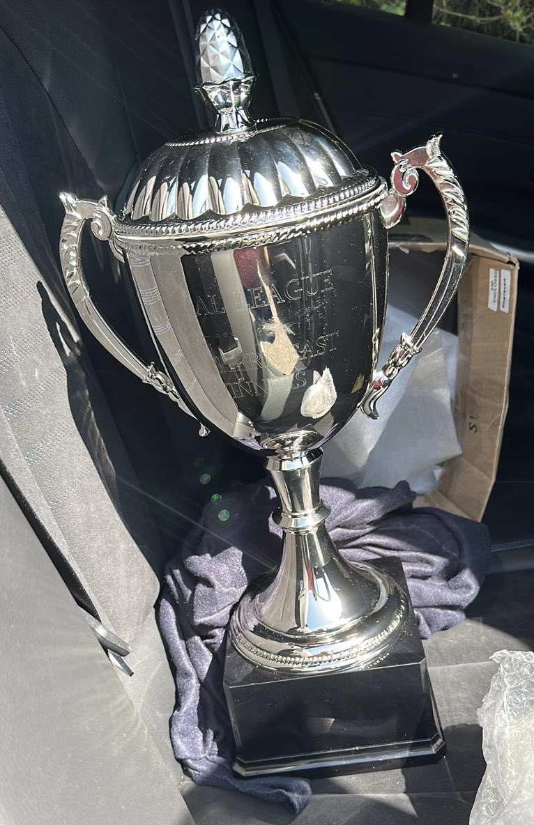 Trophy all polished, still in 1 piece and ready to go to Bush Park Tuesday night If @TreBluebirdsFC can beat @Treowenstarsfc it’ll be the 2nd year in a row the trophy will be handed over at Bush Park 🏆 Good luck to both teams who’ll both be going all out for the win