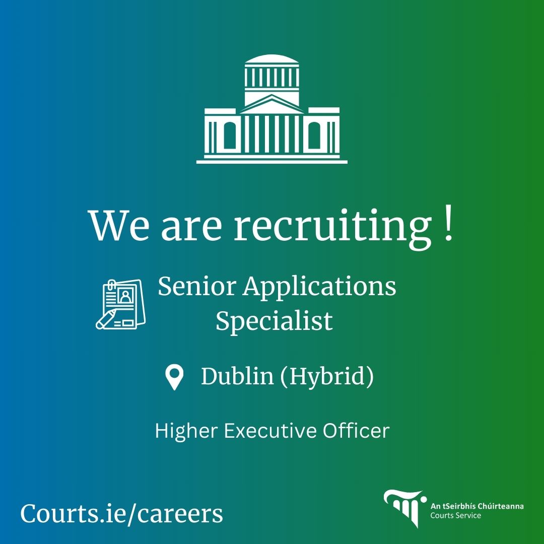 📢 We are hiring Senior Applications Specialists (HEO) Work with us to build, manage and support improved and innovative digital services over the coming years. 📍 Dublin (Hybrid) 📅 Closing date: 7 May 2024 ▶️ Read more about the role and apply now: bit.ly/4b4Q2oR