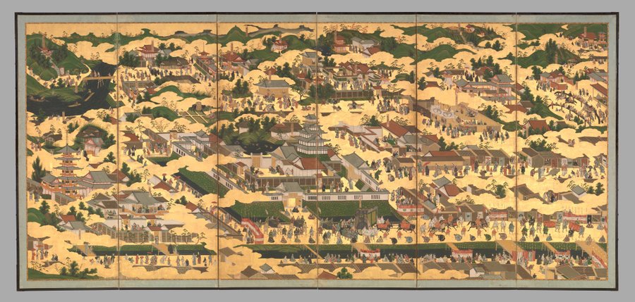Scenes in and around the Capital, 17th century #kyoto