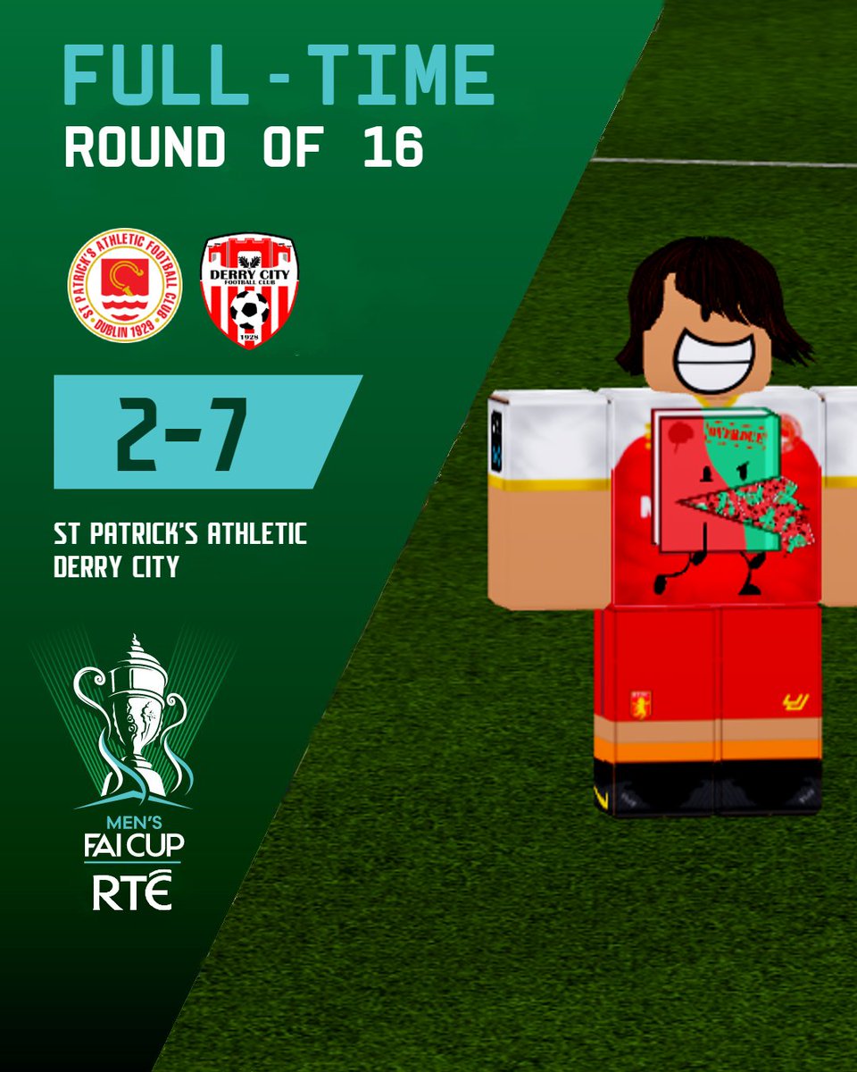 FT: Saint Patrick's Athletic 2-7 Derry City What a game at the Showgrounds, Pats are knocked out while Derry are THROUGH to the RTÉ FAI Cup Quarter-Final! #RBXLOI | #RTEFAICup | #PATDER | #S4