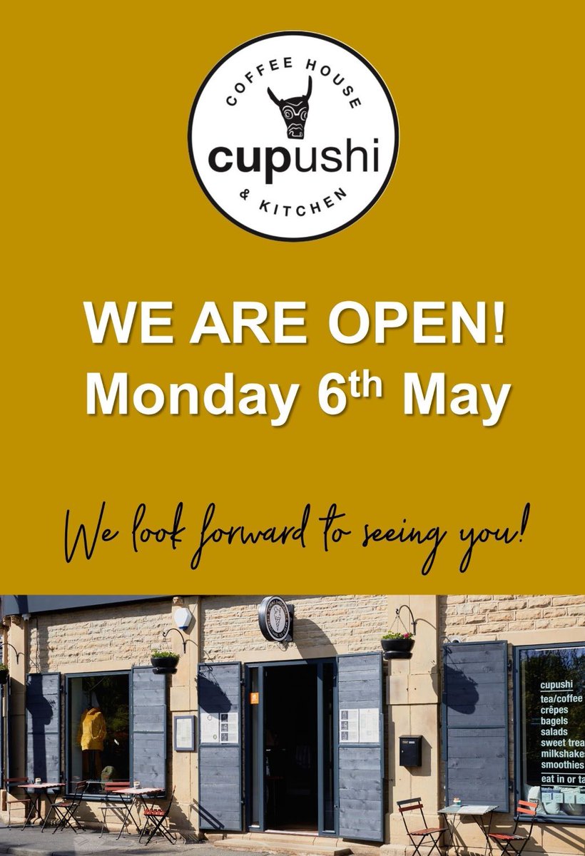 WE ARE OPEN ON MONDAY 6th MAY!

And we hope you are having a fantastic bank holiday weekend so far, with another good day still ahead!

We're open and really look forward to welcoming you to loads of #goodfood and #greatcoffee 😄

#bankholiday #cafe #coffeeshop #mirfield