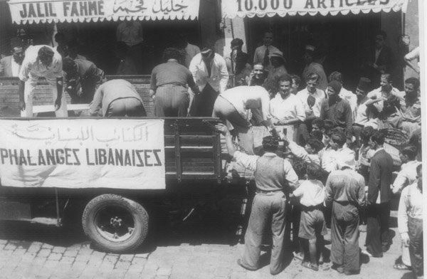 In 1938, the Kataeb Bureau of Social Affairs organized the “Day of the Poor” where free medical and legal services were provided to the lower classes of Beirut, Tripoli, Jounieh, and Zahle. This was one of the first projects of welfare and intercommunal development by the Kataeb.