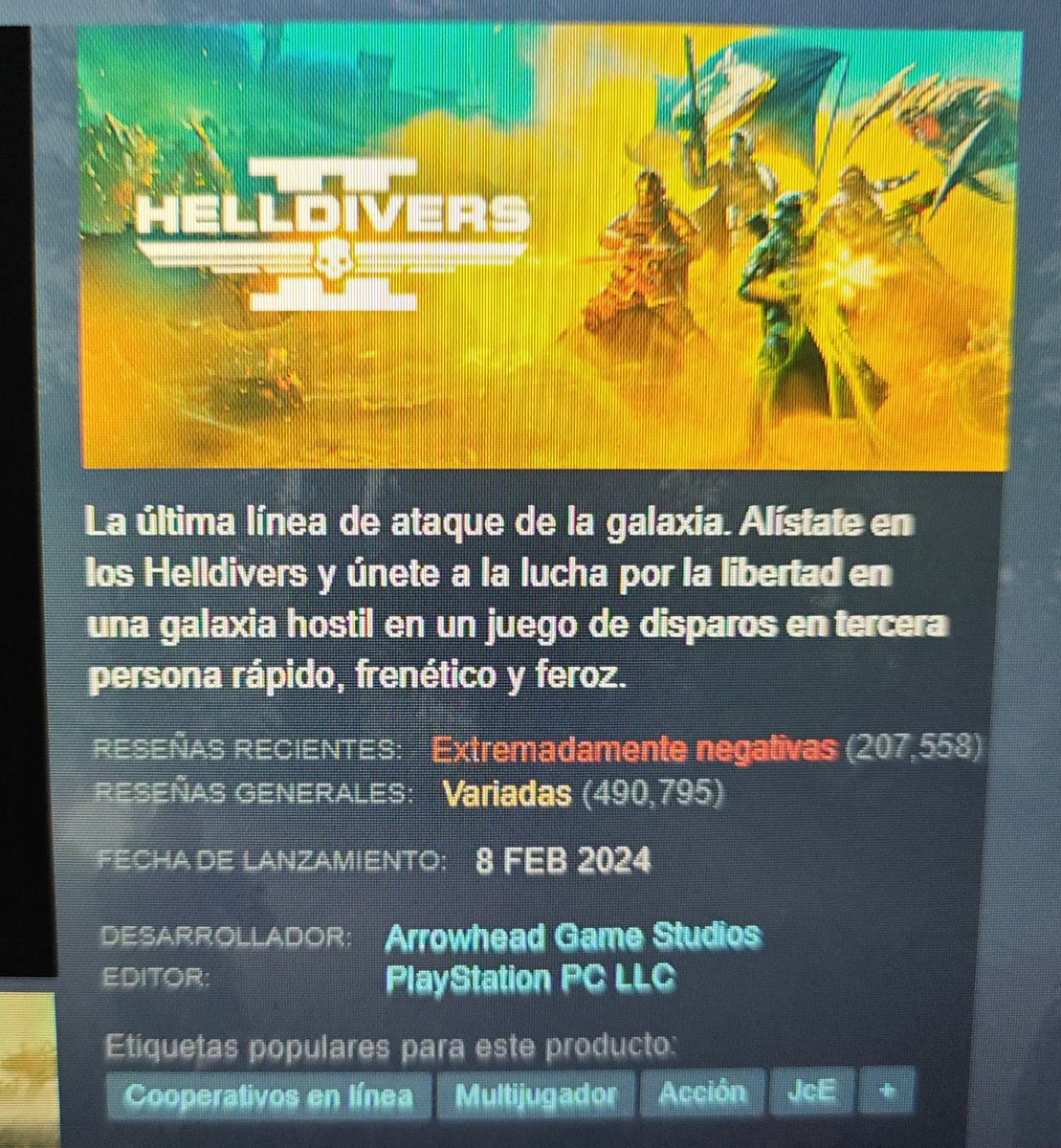 Helldivers se fue a la mierda🫠 Sony la ha cagado grandísimo y si bien yo no veía problema en crear la cuenta PSN para jugar al juego, lo que sí fue la mayor cagada monumental fue retirar el juego de 177 países donde el servicio de PSN no está disponible. La han regado…