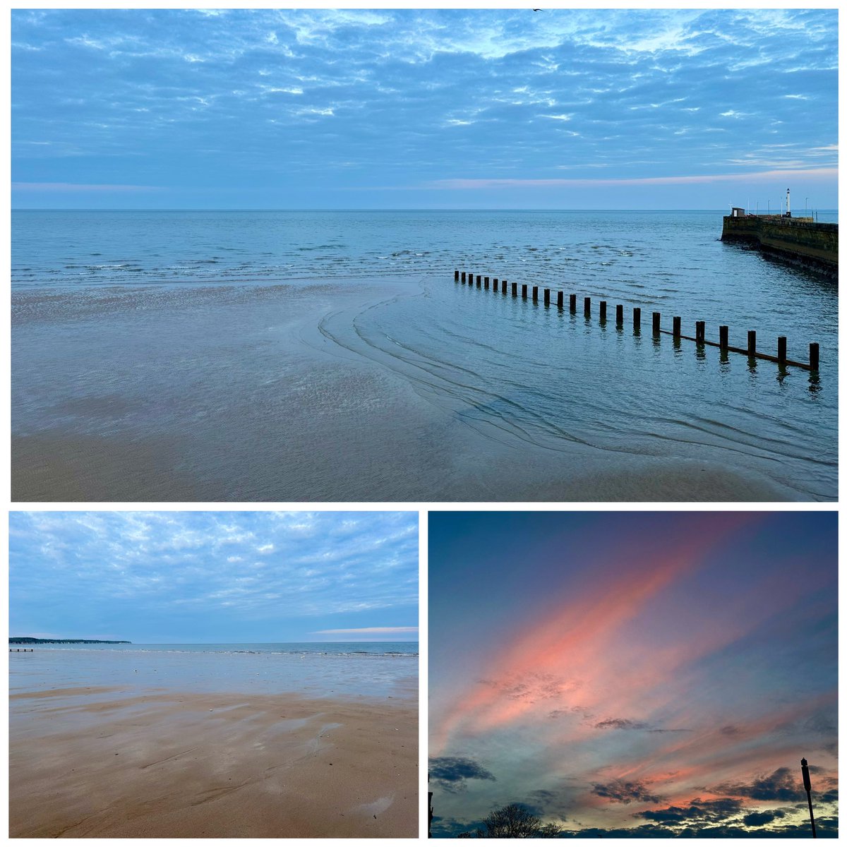 After a few hours of painting/decorating, it’s time to hit the beach for a walk as the sun goes down #Bridlington