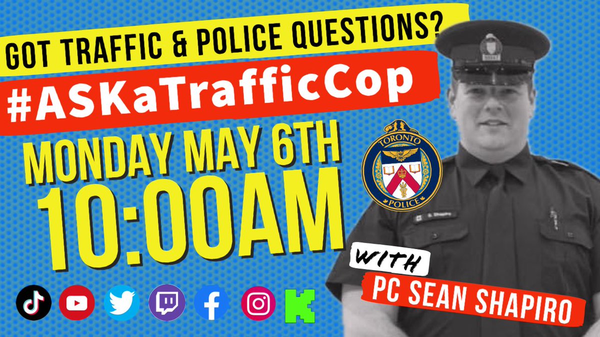 Going live at 10am Monday morning for another magical episode of #ASKaTrafficCop where I’ll work to answer your #Traffic & #Police questions for an hour. Get all the links at TrafficCop.ca to join live, watch previous episodes or even listen to the #podcast version.…