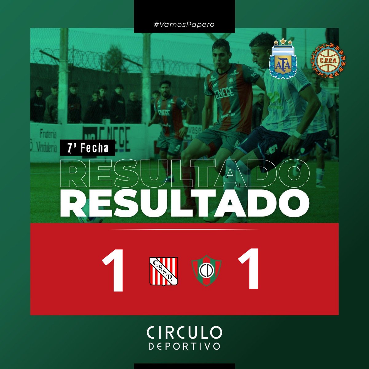 #FederalA 🕖 FINAL DEL PARTIDO

Círculo consiguió un buen empate en su visita a Bahía Blanca. La próxima semana jugamos otra vez fuera de casa ante Santamarina de Tandil.

#OrgullosoDeSerPapero ❤️💚