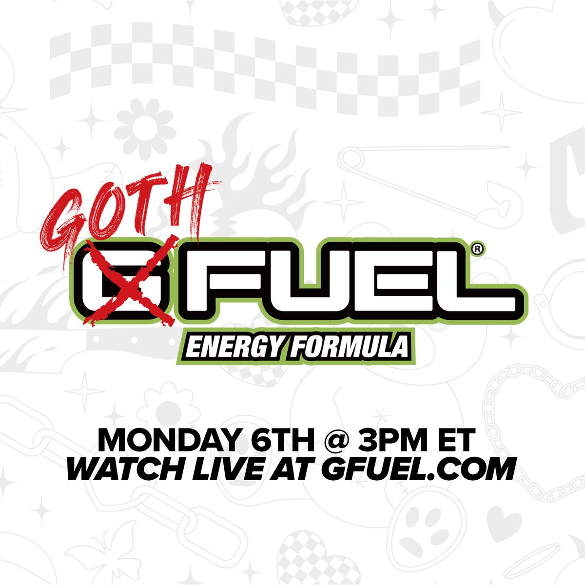 💋 PEEP THE DEETS and come join us tomorrow for a very GOTH G FUEL STREAM! ❤️ 𝗥𝗧 to win a Tub! 2 winners picked after the stream! 💻 𝗧𝗨𝗡𝗘 𝗜𝗡: GFUEL.ly/live