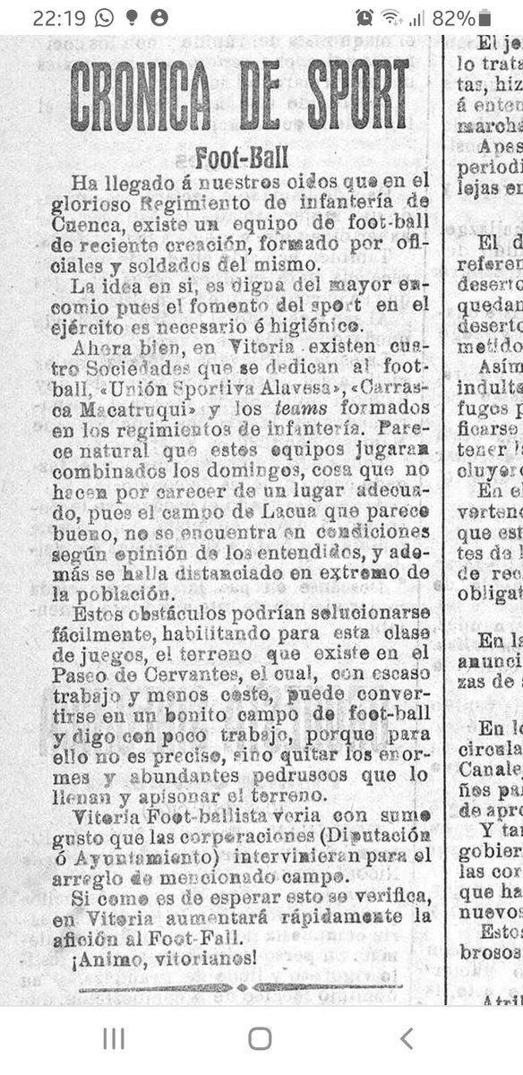 [🗞Heraldo Alavés, 25/04/1912]

⚽️ Carrasca Macatruqui 🙄

#VitoriaFootBallista
#Aupalaves #Mendi100