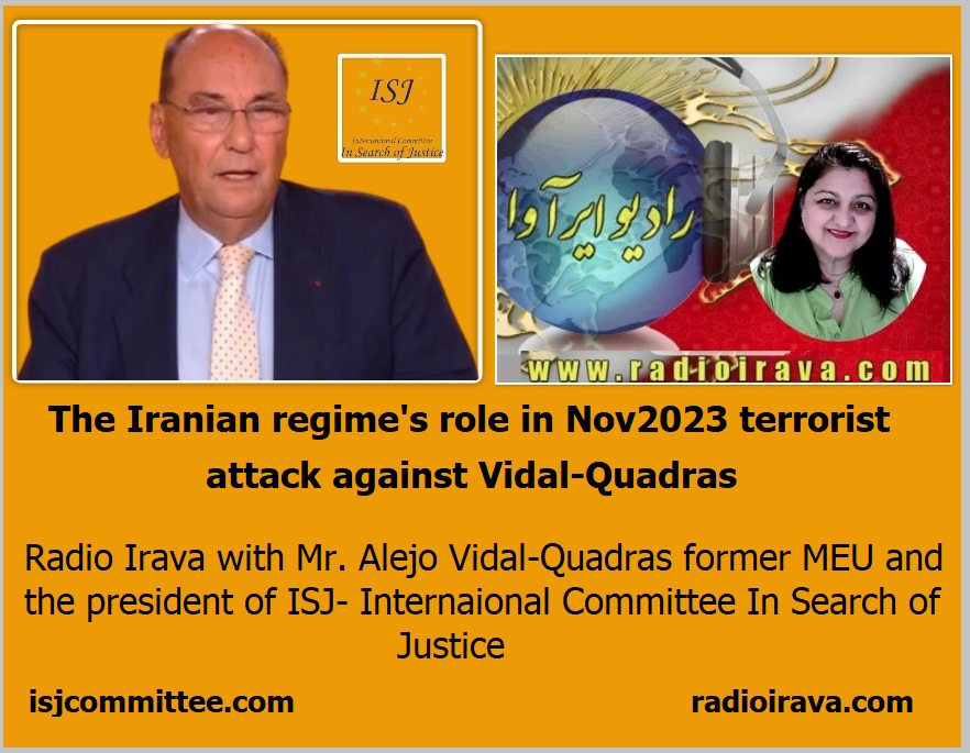 @Radioirava w/Mr. #Alejo_Vidal_Quadras @VidalQuadras president of #ISJ and former MEP. Topic: #Iran rgm's role in the Nov2023 terrorist attack against Alejo Vidal-Quadras. youtube.com/watch?v=rQXL9z… #BlackListIRGC #No2Appeasement #HeadOfSnake #نه_به_مماشات #سپاه_تروریستی